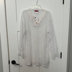 Ingear Ivory Embroidered Swim Coverup